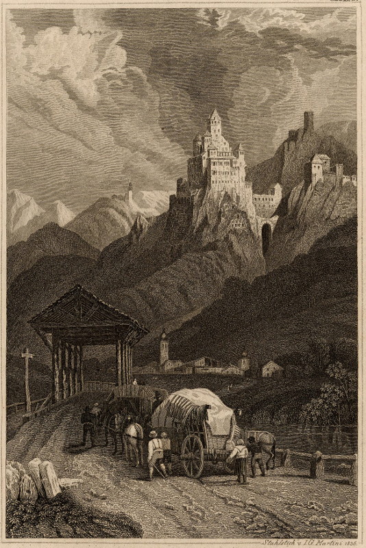 afbeelding van prent Bergveste Trostberg in Tyrol van I.G. Martini (Trostberg)