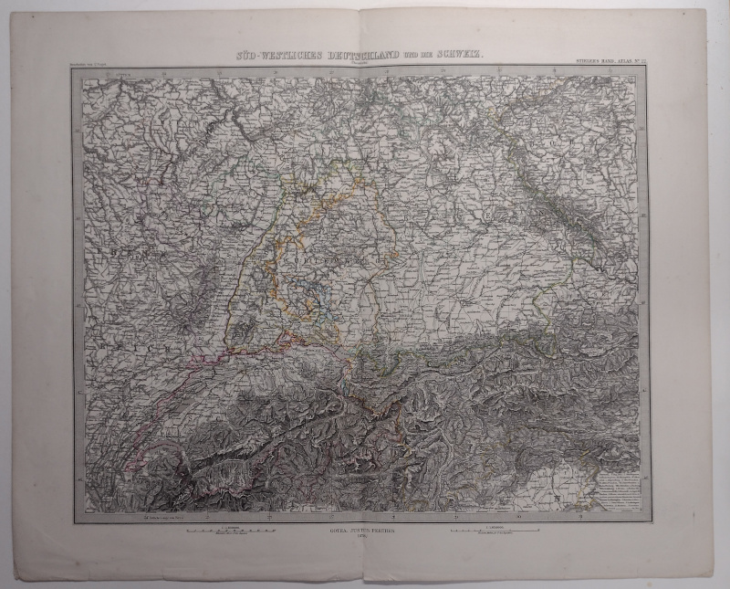 afbeelding van kaart Sud-Westliches Deutschland und die Schweiz van C. Vogel