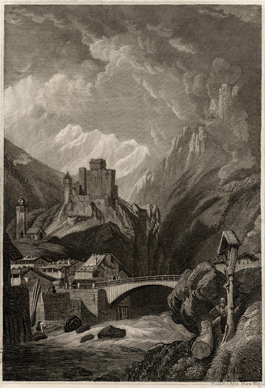 afbeelding van prent Burg Landeck in Tyrol van Alex Marx (Landeck)