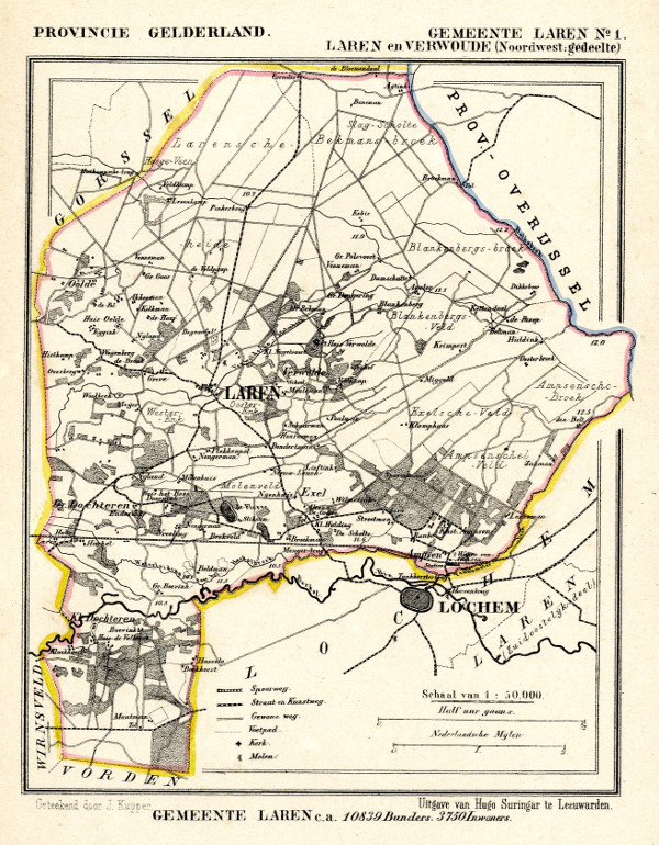 afbeelding van Kuyperkaart Laren en Verwolde (Noord West) van Kuyper (Kuijper)