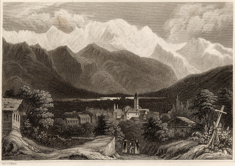 afbeelding van prent Der Montblanc von Sallenche aus gesehen van C. Reiss (Montblanc, Sallenche)