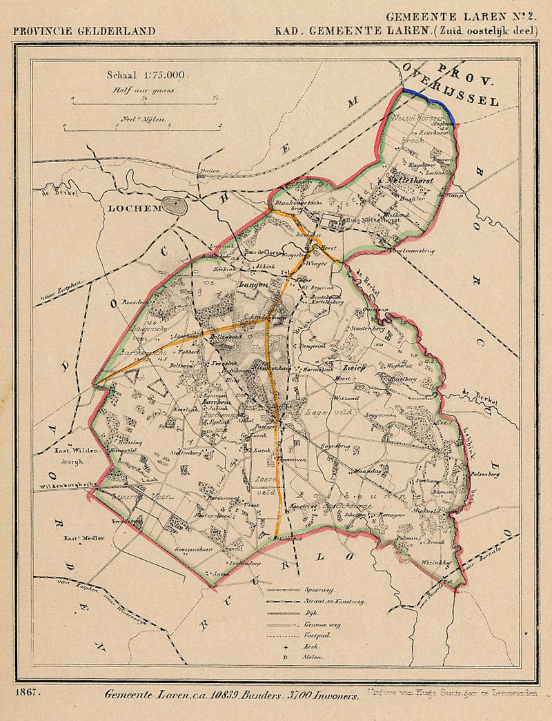 afbeelding van Kuyperkaart Laren en Verwolde (Zuid Oost) van Kuyper (Kuijper)