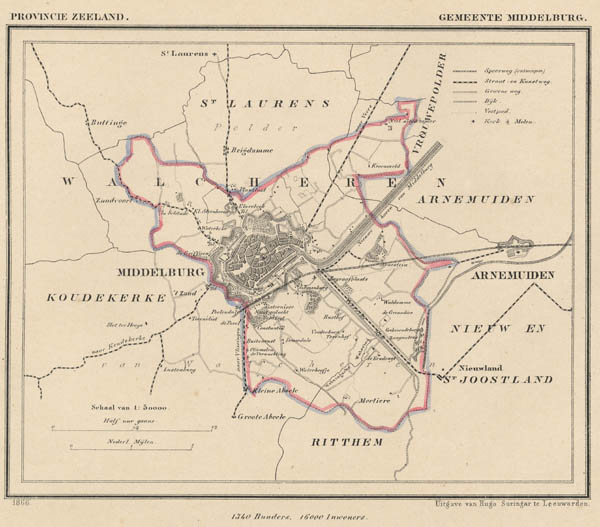 afbeelding van Kuyperkaart Gemeente Middelburg van J Kuyper