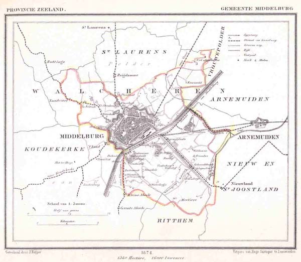 afbeelding van Kuyperkaart Gemeente Middelburg van J Kuyper