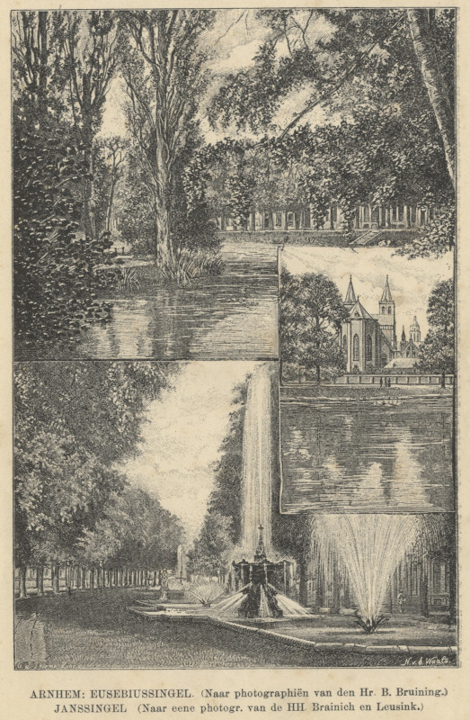 afbeelding van prent Arnhem: Eusebiussingel, Janssingel van N. v.d. Waals (Arnhem)