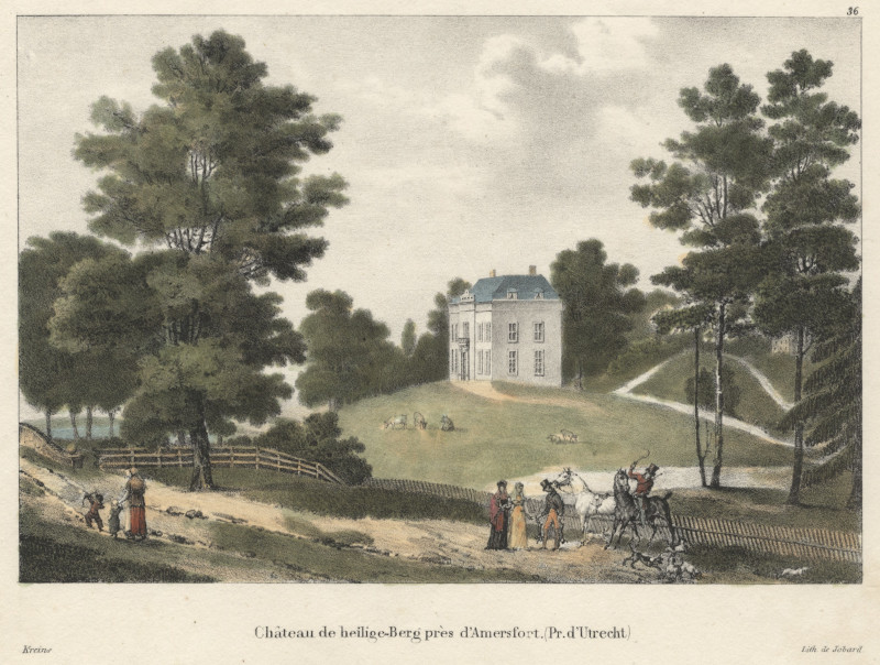 afbeelding van prent Chateau de heilige-Berg pres d´Amersfort (Pr. d´Utrecht) van Jobard, Kreins (Amersfoort)