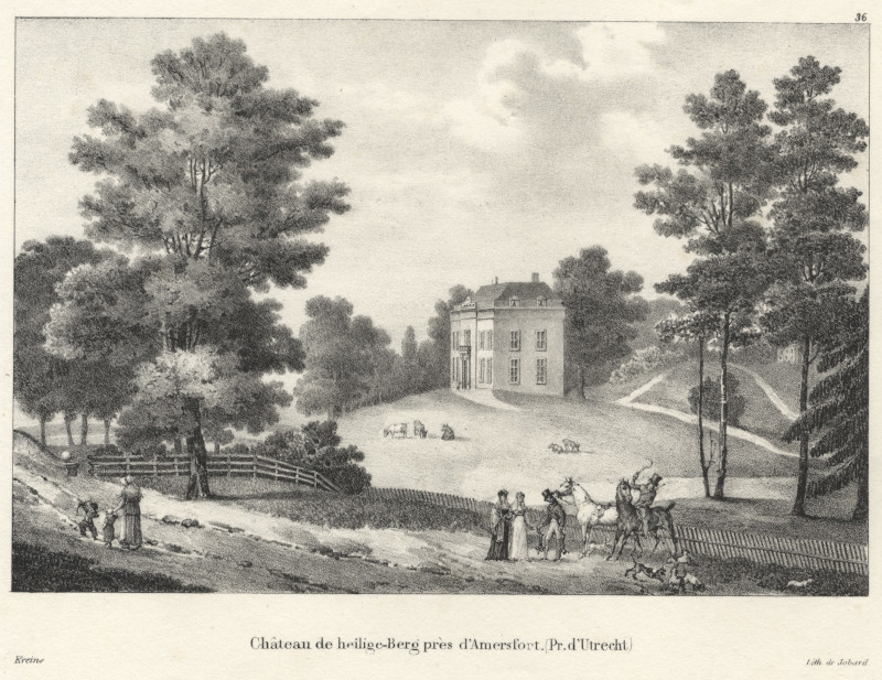 afbeelding van prent Chateau de heilige-Berg pres d´Amersfort (Pr. d´Utrecht van Jobard, Kreins (Amersfoort)