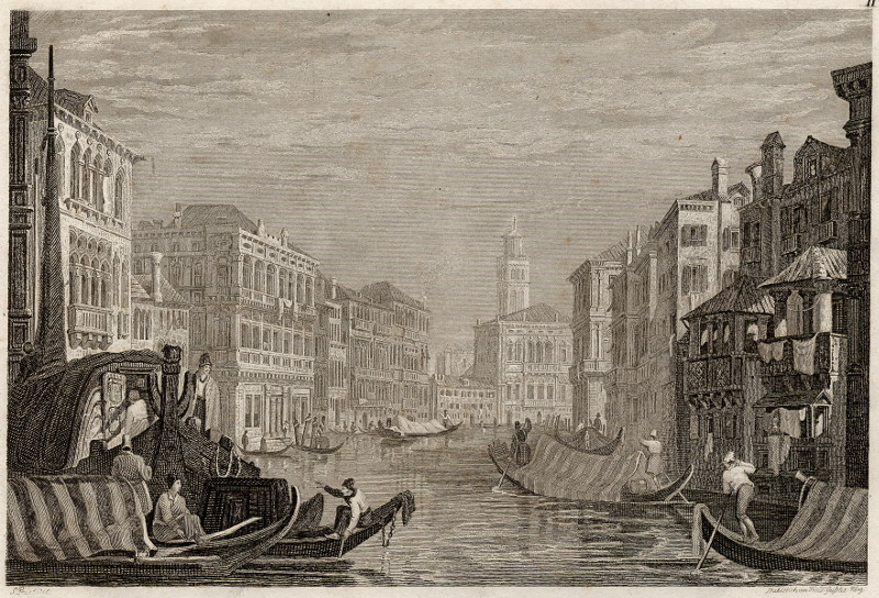 afbeelding van prent Sz Mark Piacza, A´Nagy Csatornan Vel Enczeben, Le Grand-Canal de Venise, Auf dem Grossen Can van nn (Venice, Venezia, Venise, Venetiam Venezsia)
