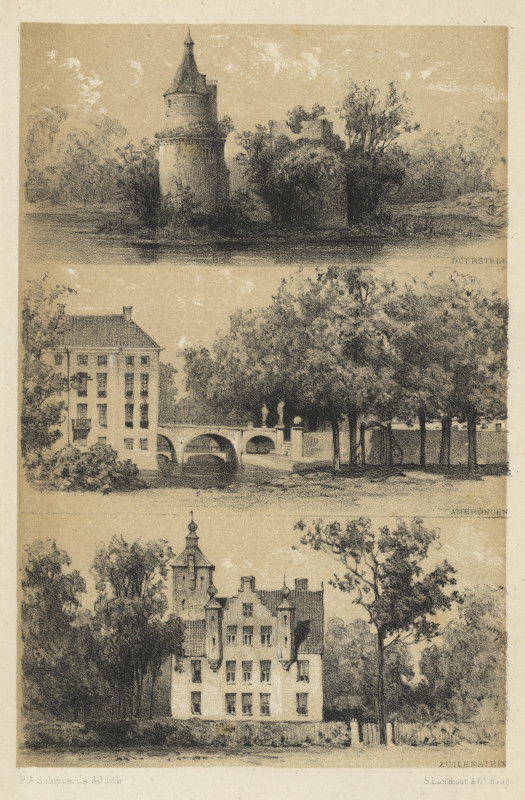 afbeelding van prent Duurstede, Amerongen, Zuilenstein van P.A. Schipperus (Amerongen) afbeelding van prent Duurstede, Amerongen, Zuilenstein van P.A. Schipperus (Amerongen)