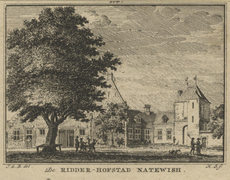 afbeelding van prent De Ridder-Hofstad Natewish van H. Spilman naar J. de Beijer (Amerongen)