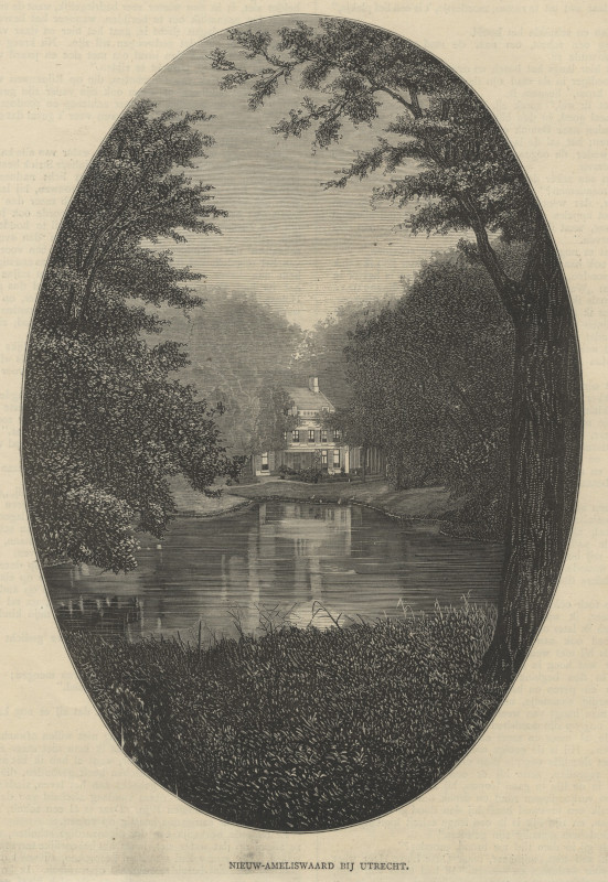 afbeelding van prent Nieuw-Amelisweerd bij Utrecht van H. Bogaerts, Walter (Bunnik)