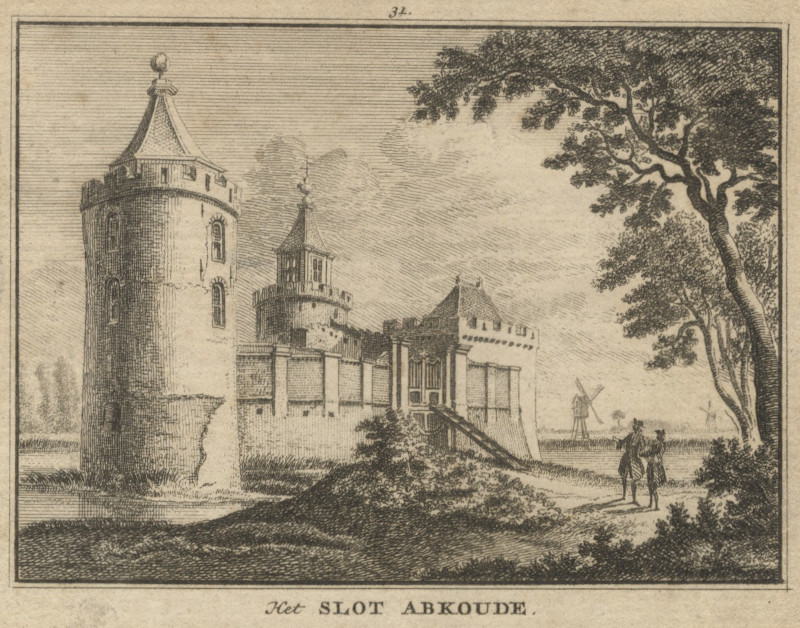 afbeelding van prent Het Slot Abkoude van H. Spilman (Abcoude)