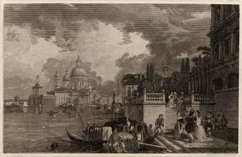 afbeelding van prent Santa Maria Della Salute in Venedig van B. Metzeroth (Venice, Venezia, Venise, Venetiam Venezsia)