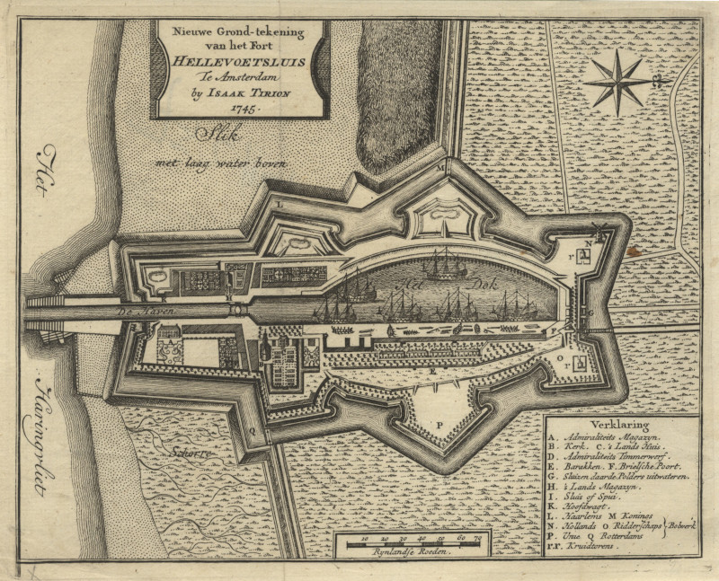afbeelding van plattegrond Nieuwe Grond-tekening van het fort Hellevoetsluis te Amsterdam van nn (Hellevoetsluis)