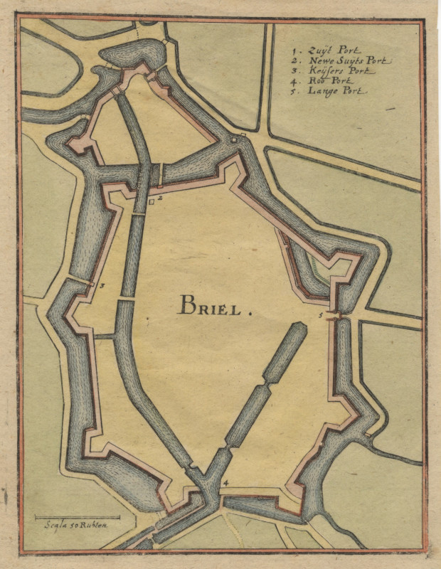 afbeelding van prent Briel van M. Merian (Brielle)