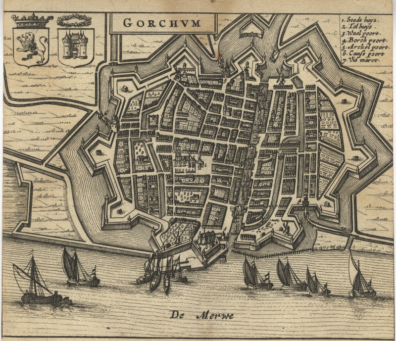 afbeelding van plattegrond Gorchum van L. Guicciardini (Gorinchem)