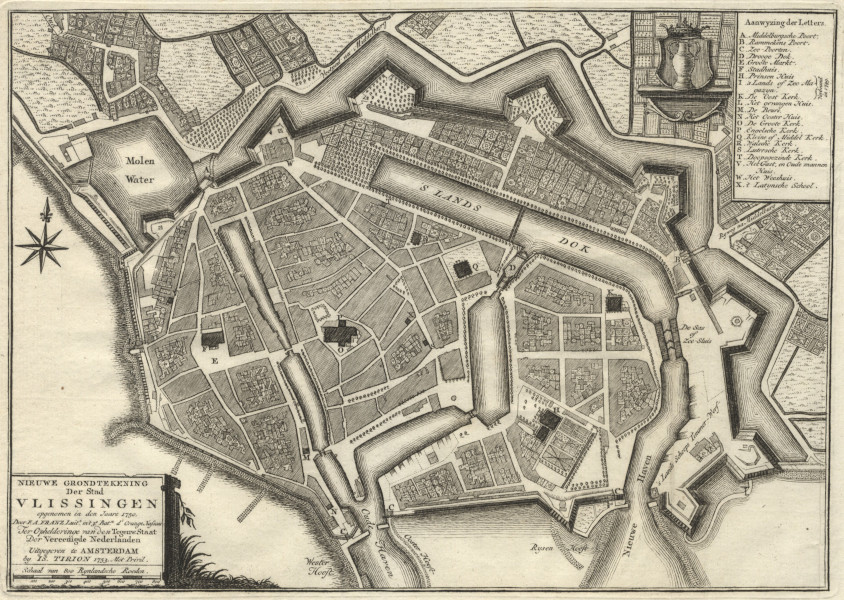 afbeelding van plattegrond Nieuwe grondtekening der stad Vlissingen van nn (Vlissingen)