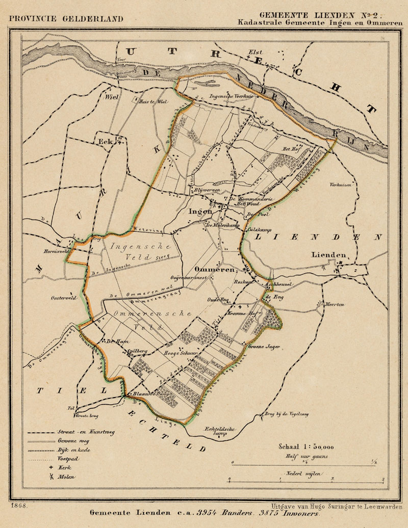 afbeelding van Kuyperkaart Lienden (Kad gem Ingen en Ommeren) van Kuyper (Kuijper)