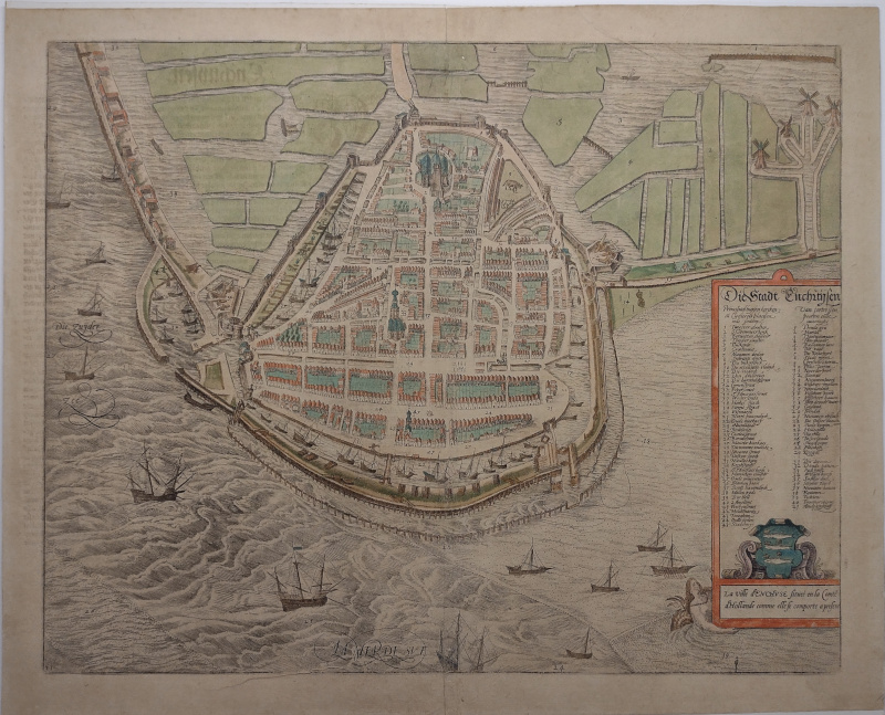 afbeelding van plattegrond Die Stadt Enchuijsen van Braun en Hogenberg (Enkhuizen)
