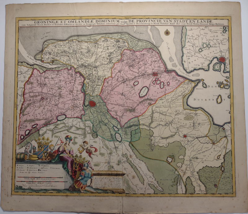 afbeelding van kaart Groningae et Omlandiae Dominium vulgo De Provincie van Stadt en Lande van Nicolaas Visscher, Ludolf Tjarda van Starckenborgh