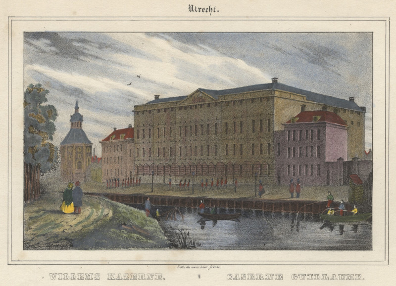afbeelding van prent Willems Kazerne. Caserne Guillaume van R. Craeyvanger (Utrecht)