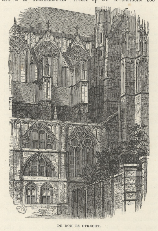 afbeelding van prent De Dom te Utrecht van nn (Utrecht)