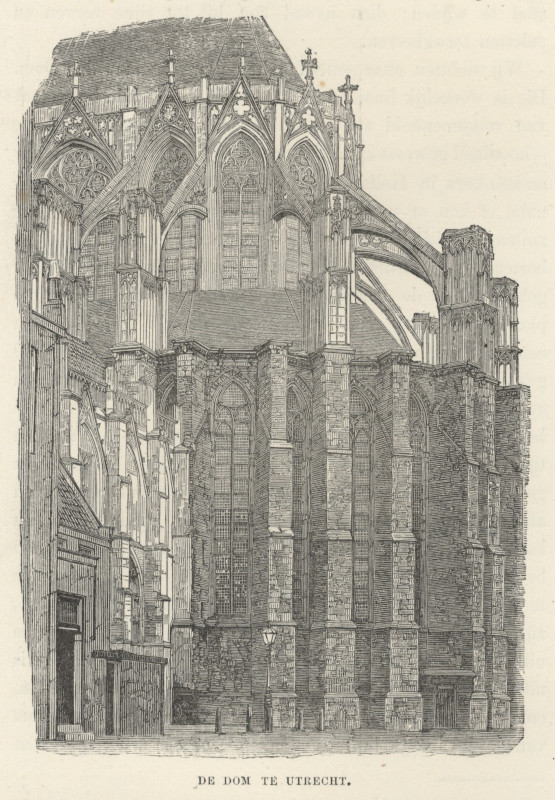 afbeelding van prent De Dom te Utrecht van nn (Utrecht)