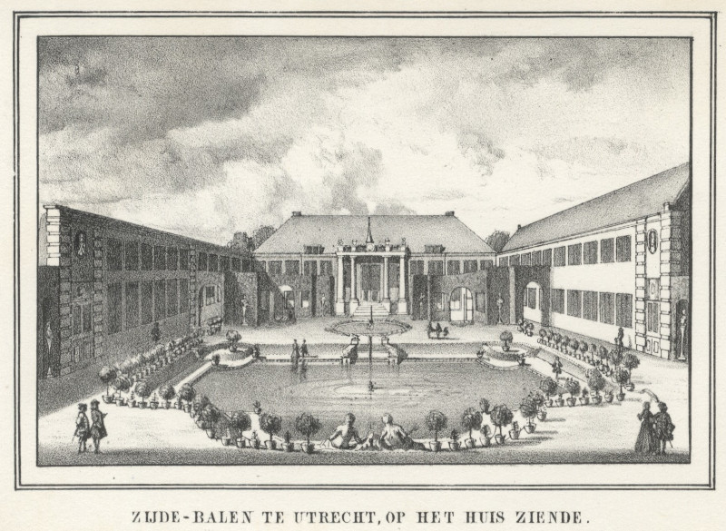 afbeelding van prent Zijde-Balen te Utrecht, op het huis ziende van nn naar D. Stoopendaal (Utrecht)