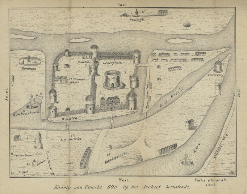 afbeelding van prent Kaartje van Utrecht 690, Op het Archief berustende van nn (Utrecht)