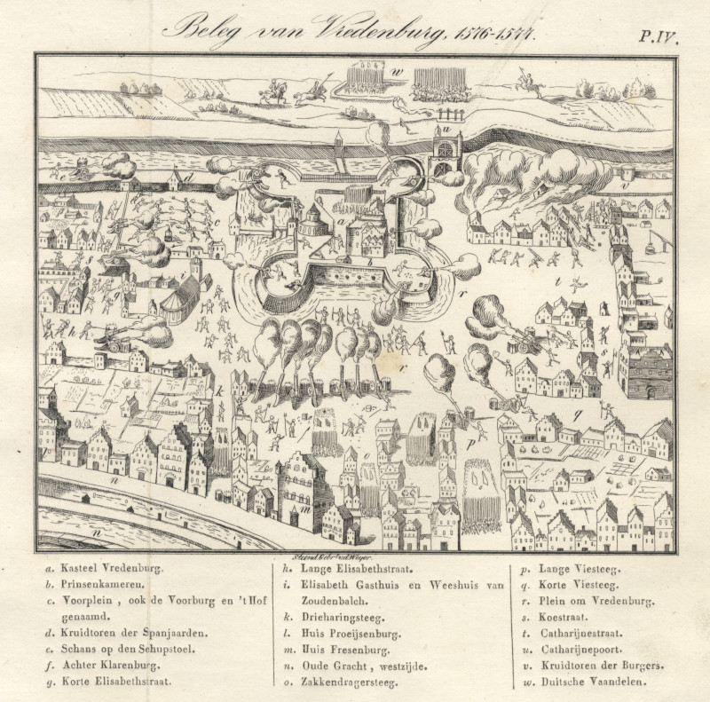 afbeelding van prent Beleg van Vredenburg, 1576-1577 van gebr. V.d. Weijer (Utrecht)