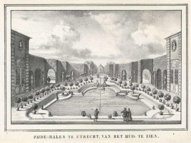 afbeelding van prent Zijde-Balen te Utrecht, van het huis te zien van nn naar D. Stoopendaal (Utrecht)