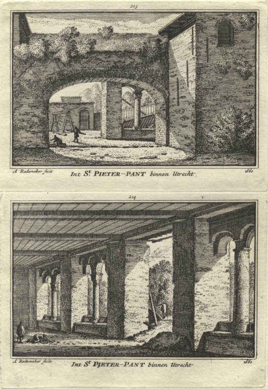 afbeelding van prent Int St. Pieter-Pant binnen Utrecht van A. Rademaker (Utrecht)