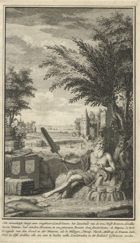 afbeelding van prent Het vermakelyk Gezigt eener vrugtbaare Landsdouwe van J.C. Philips