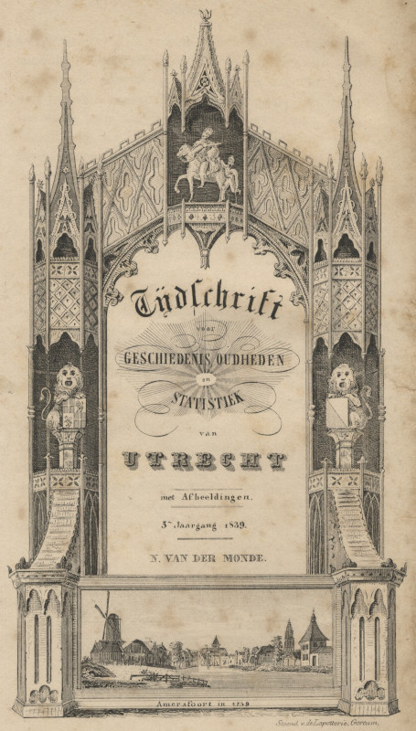 afbeelding van prent Tijdschrift voor Geschiedenis, Oudheden en Statistiek van Utrecht van de Lapotterie (Utrecht)