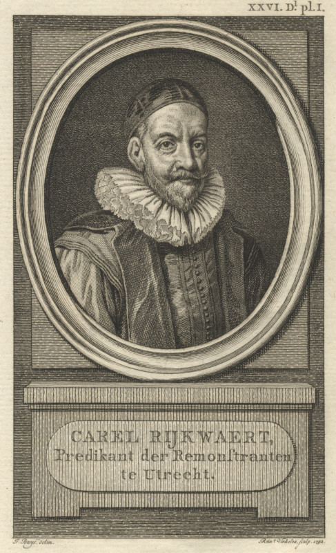 afbeelding van prent Carel Rijkwaert, predikant der Remonstranten te Utrecht van R. Vinkeles, J. Buys