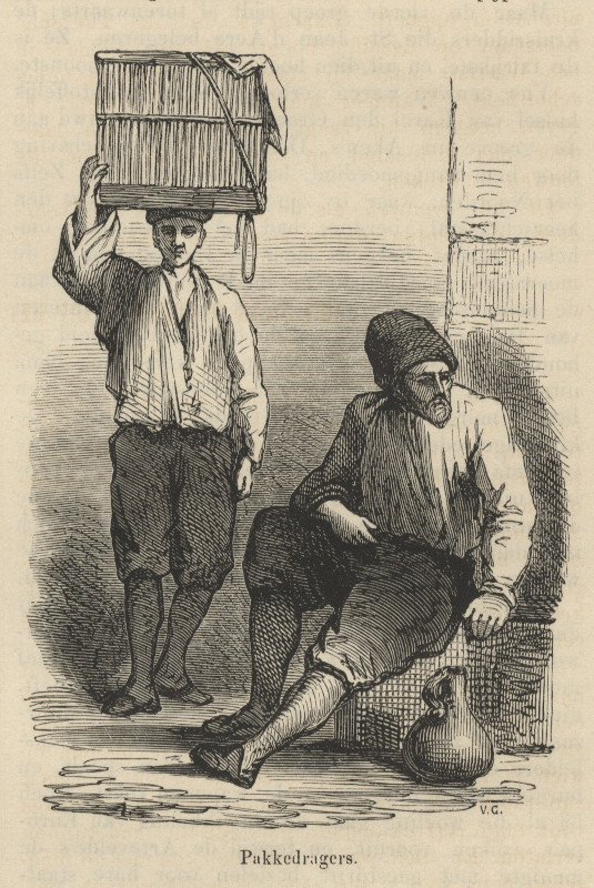afbeelding van prent Pakkedragers van V.G.