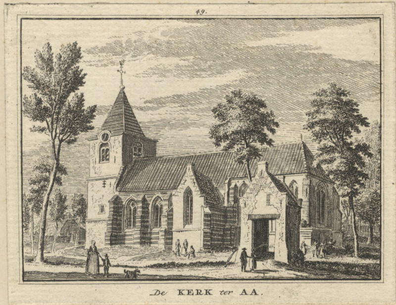 afbeelding van prent De Kerk ter Aa van H. Spilman, naar J. de Beijer (Nieuwer ter Aa)