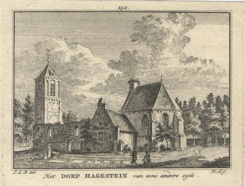 afbeelding van prent Het dorp Hagestein van eene andere zyde van H. Spilman, naar J. de Beijer (Hagestein)