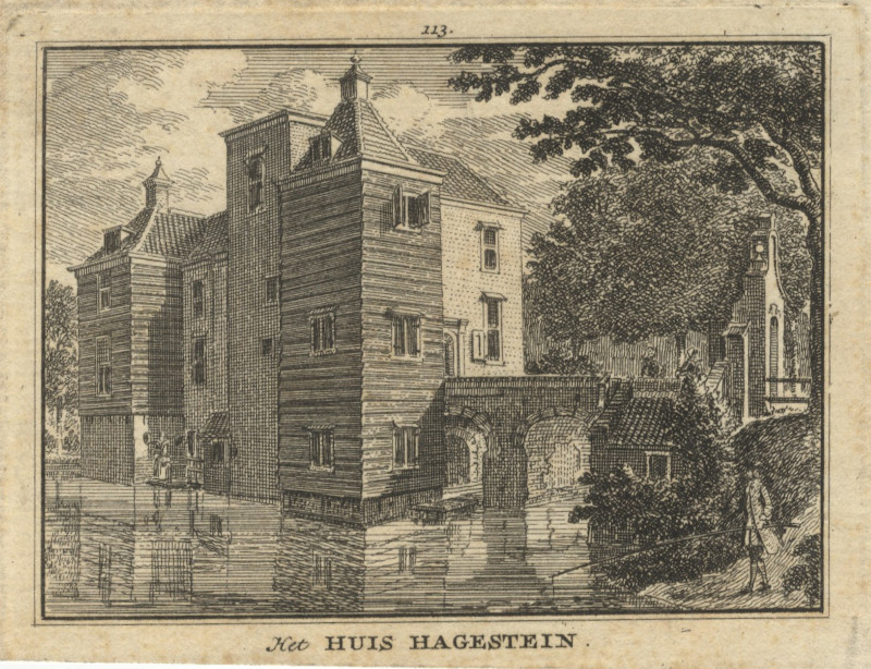 afbeelding van prent Het Huis Hagestein van H. Spilman, naar J. de Beijer (Hagestein)