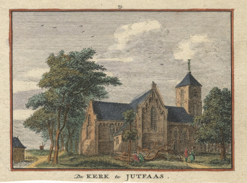 afbeelding van prent De Kerk te Jutfaas van H. Spilman (Jutphaas)