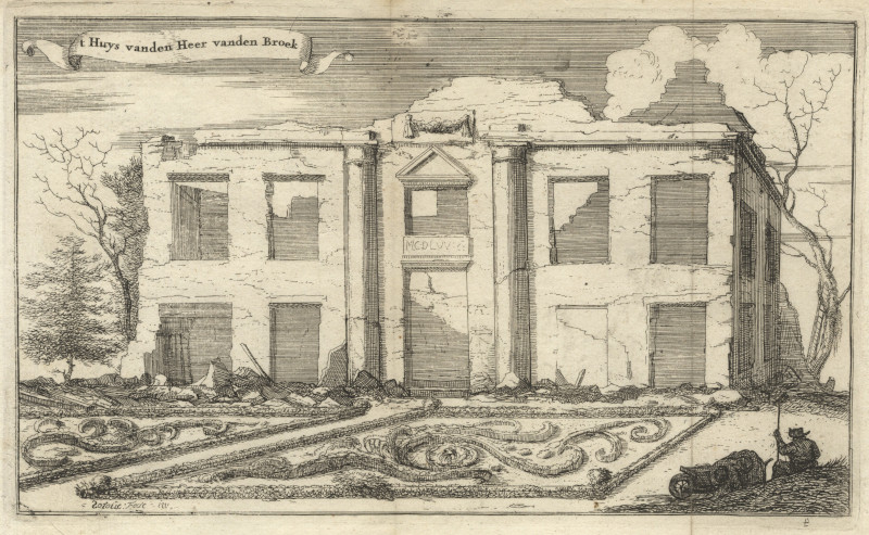 afbeelding van prent ´t Huys vanden Heer vanden Broek van I. Sorious (Breukelen)