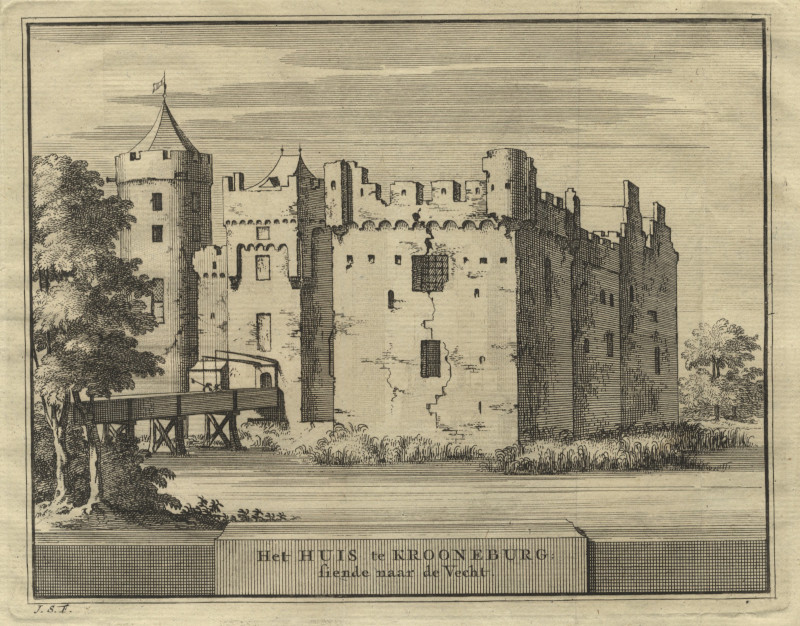 afbeelding van prent Het Huis te Krooneburg, siende naar de Vecht van J. Schijnvoet (Loenen aan de Vecht)