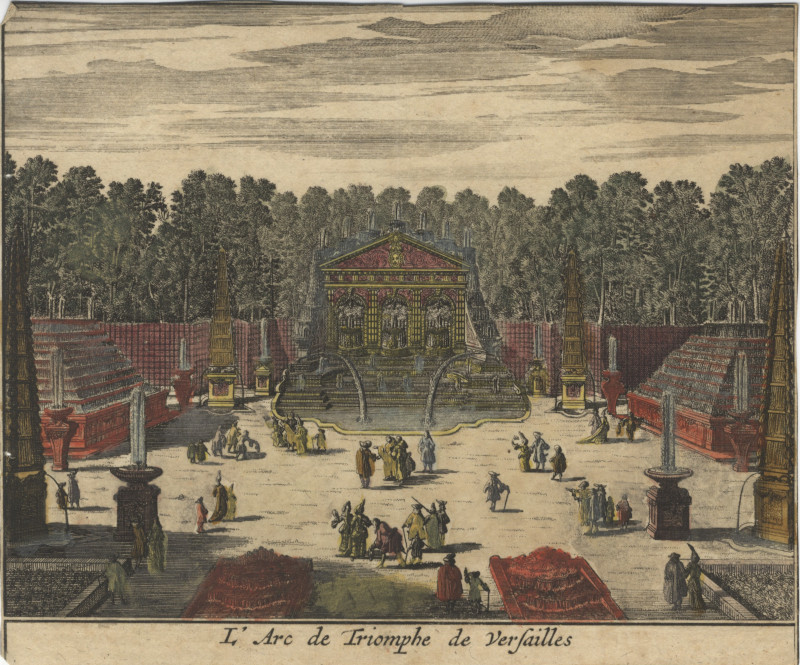 afbeelding van prent L&acute; Arc de Triomphe de Versailles van Pieter van der Aa (Versailles)