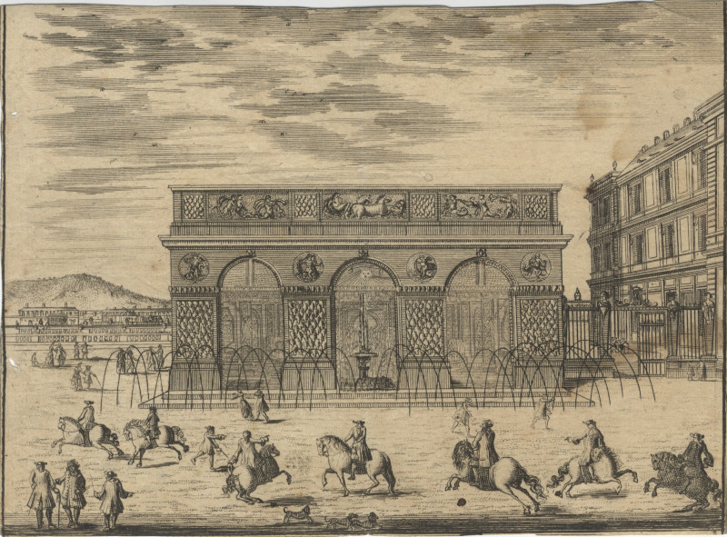 afbeelding van prent La Grotte de Thetis, à Versailles van Pieter van der Aa (Versailles)