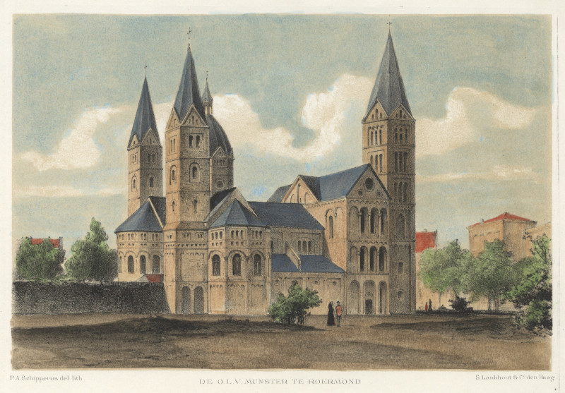 afbeelding van prent De O.L.V. Munster te Roermond van P.A. Schipperus (Roermond)