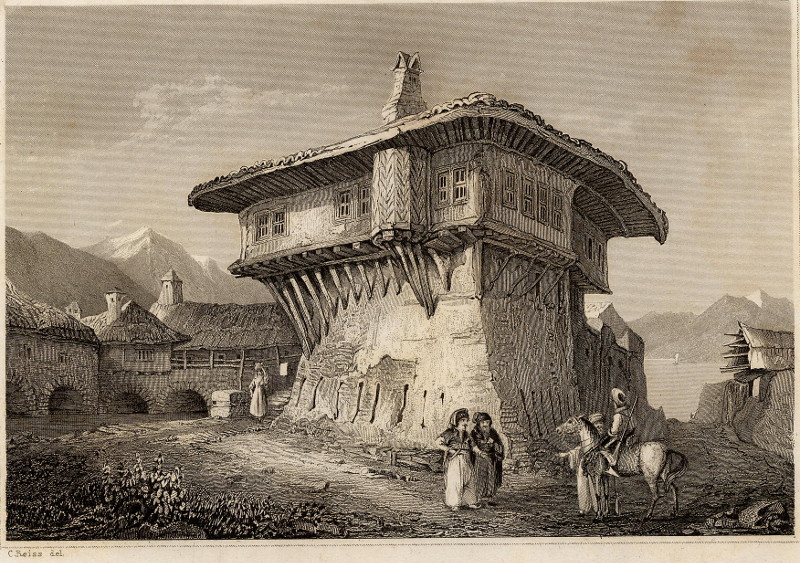 afbeelding van prent Die Residenz des Turkischen Pascha´s zu Orsova van C. Reiss (Orsova)