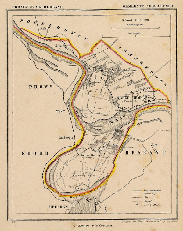 afbeelding van Kuyperkaart Neder-Hemert (Nederhemert) van Kuyper (Kuijper)