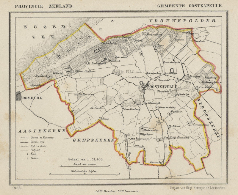 afbeelding van Kuyperkaart Gemeente Oostkapelle van J Kuyper