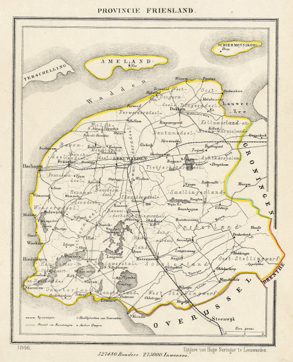 afbeelding van Kuyperkaart Provincie Friesland van Kuyper (Kuijper)