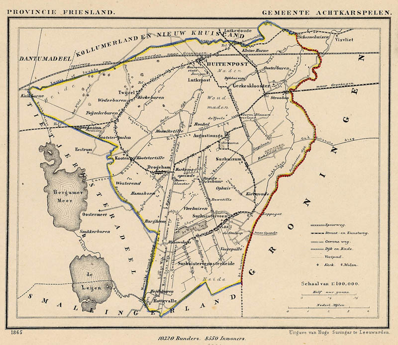 afbeelding van Kuyperkaart Gemeente Achtkarspelen van Kuyper (Kuijper)